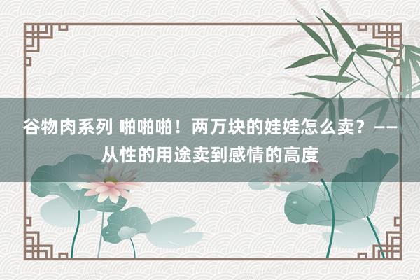 谷物肉系列 啪啪啪！两万块的娃娃怎么卖？——从性的用途卖到感情的高度