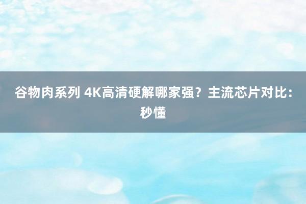 谷物肉系列 4K高清硬解哪家强？主流芯片对比：秒懂