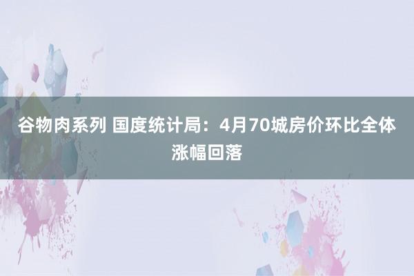 谷物肉系列 国度统计局：4月70城房价环比全体涨幅回落