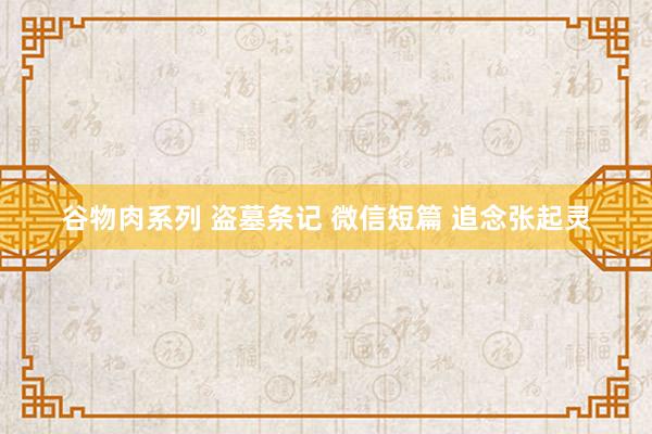 谷物肉系列 盗墓条记 微信短篇 追念张起灵