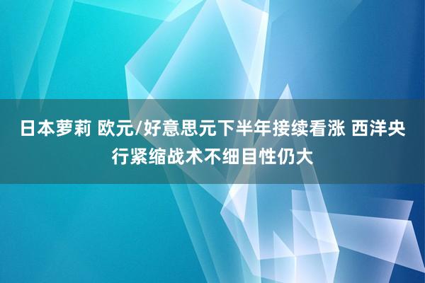 日本萝莉 欧元/好意思元下半年接续看涨 西洋央行紧缩战术不细目性仍大